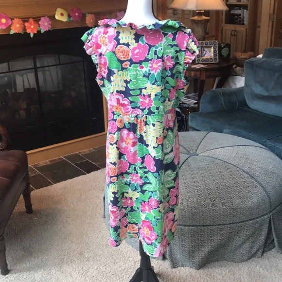 Lilly Pulitzer Garden Clare Floral ruffle neck dress - Picture 4 of 6